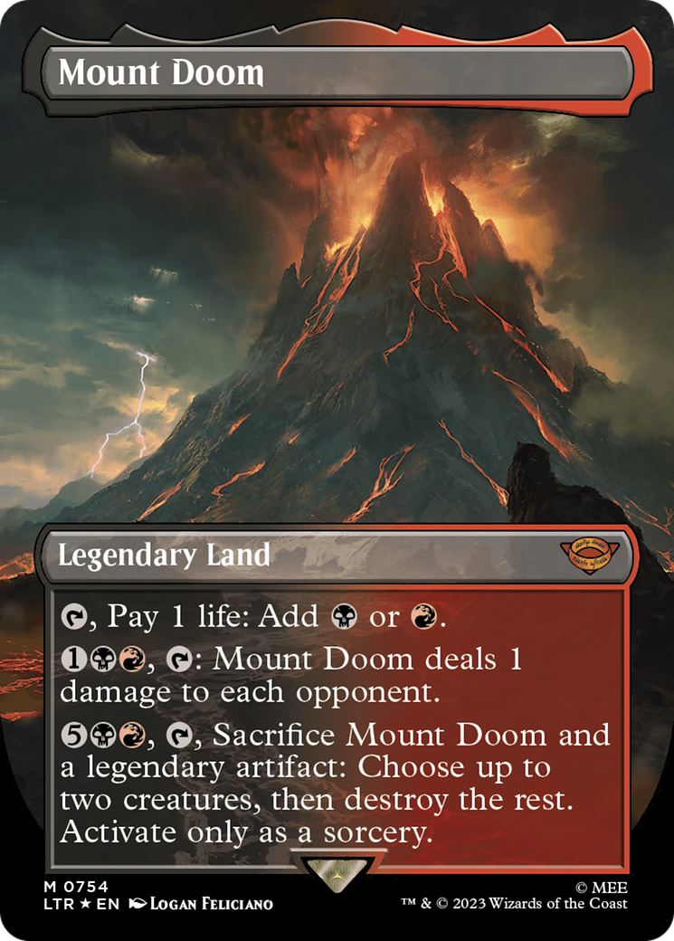 Mount Doom (Borderless) (Surge Foil) [The Lord of the Rings: Tales of Middle-Earth] - Destination Retro