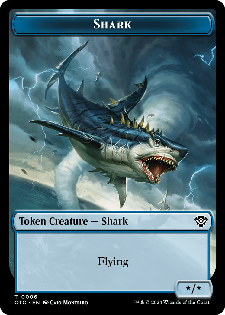 Ape // Shark Double-Sided Token [Outlaws of Thunder Junction Commander Tokens] - Destination Retro