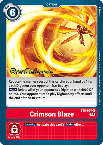 Crimson Blaze [BT8-097] [New Awakening Pre-Release Cards] - Destination Retro