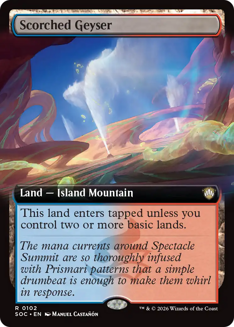 Scorched Geyser (Extended Art) [Secrets of Strixhaven Commander] - Destination Retro