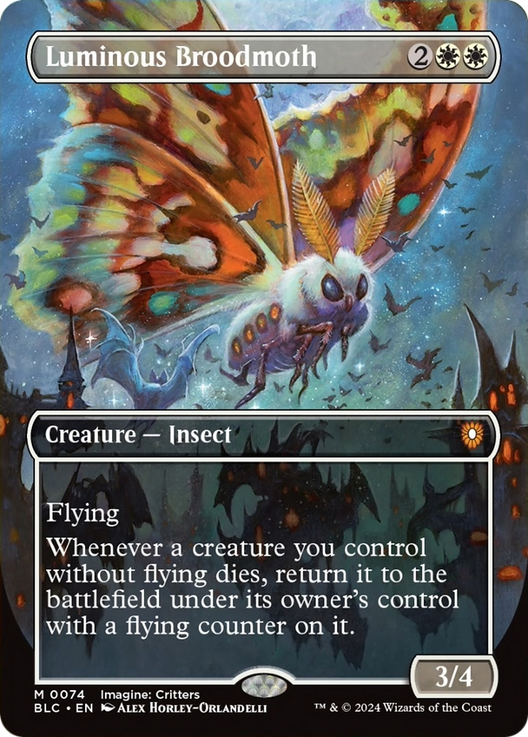 Luminous Broodmoth (Borderless) [Bloomburrow Commander] - Destination Retro