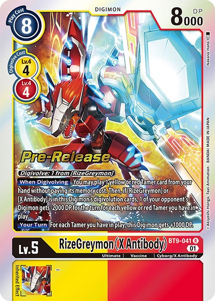 RizeGreymon (X Antibody) [BT9-041] [X Record Pre-Release Promos] - Destination Retro