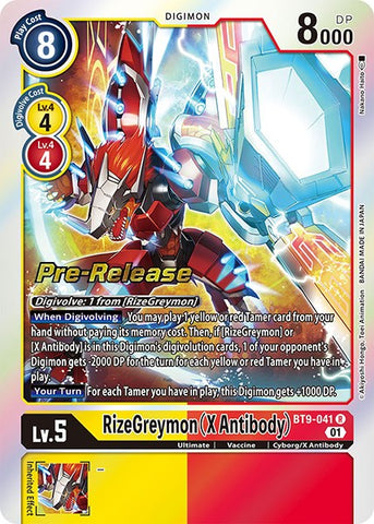 RizeGreymon (X Antibody) [BT9-041] [X Record Pre-Release Promos] - Destination Retro