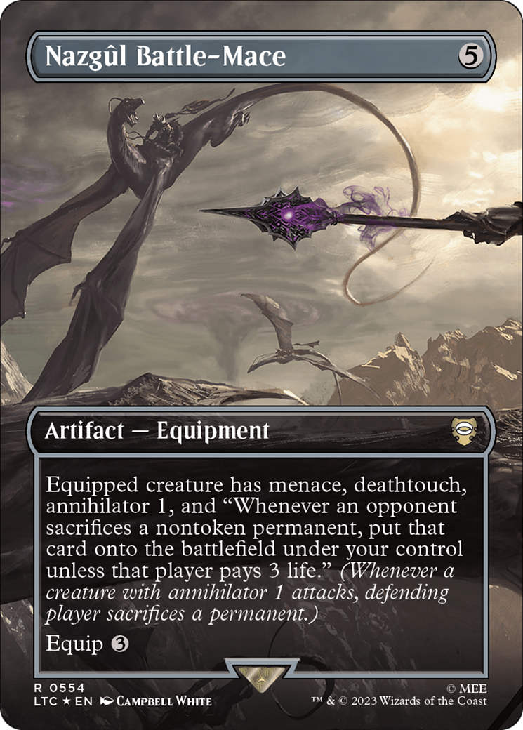 Nazgul Battle-Mace (Borderless) (Surge Foil) [The Lord of the Rings: Tales of Middle-Earth Commander] - Destination Retro