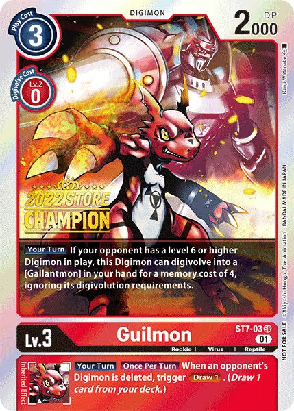 Guilmon [ST7-03] (2022 Store Champion) [Starter Deck: Gallantmon Promos] - Destination Retro