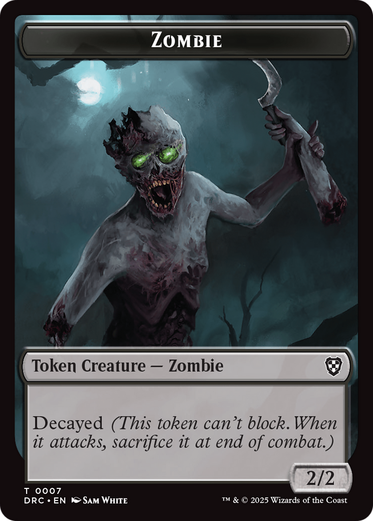 Timeless Dragon // Zombie (0007) Double-Sided Token [Aetherdrift Tokens] - Destination Retro