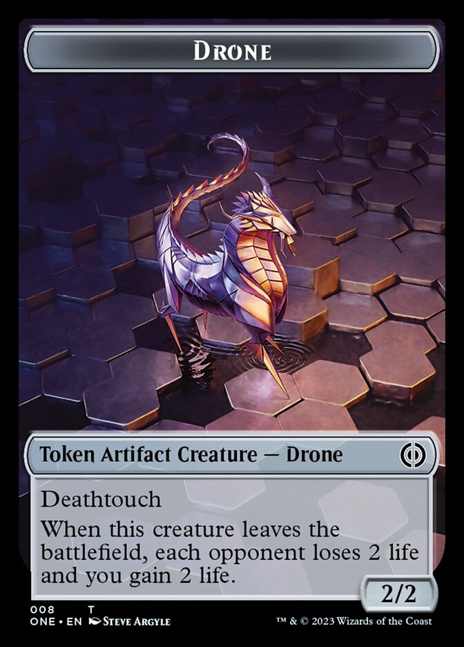 Phyrexian Mite (011) // Drone Double-Sided Token [Phyrexia: All Will Be One Tokens] - Destination Retro