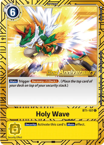 Holy Wave [BT1-107] (2nd Anniversary Card Set) [Release Special Booster Promos] - Destination Retro