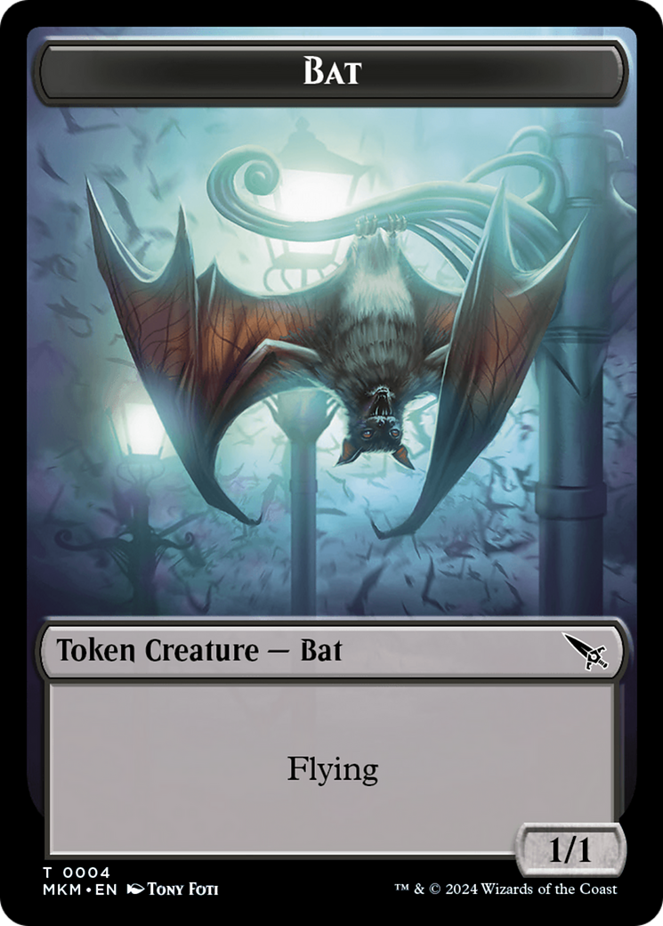 Detective // Bat Double-Sided Token [Murders at Karlov Manor Tokens] - Destination Retro