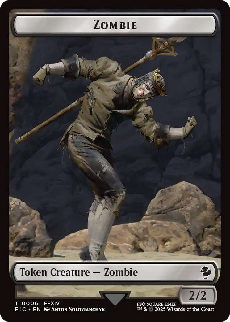 Moogle // Zombie Double-Sided Token (Surge Foil) [FINAL FANTASY Commander Tokens] - Destination Retro
