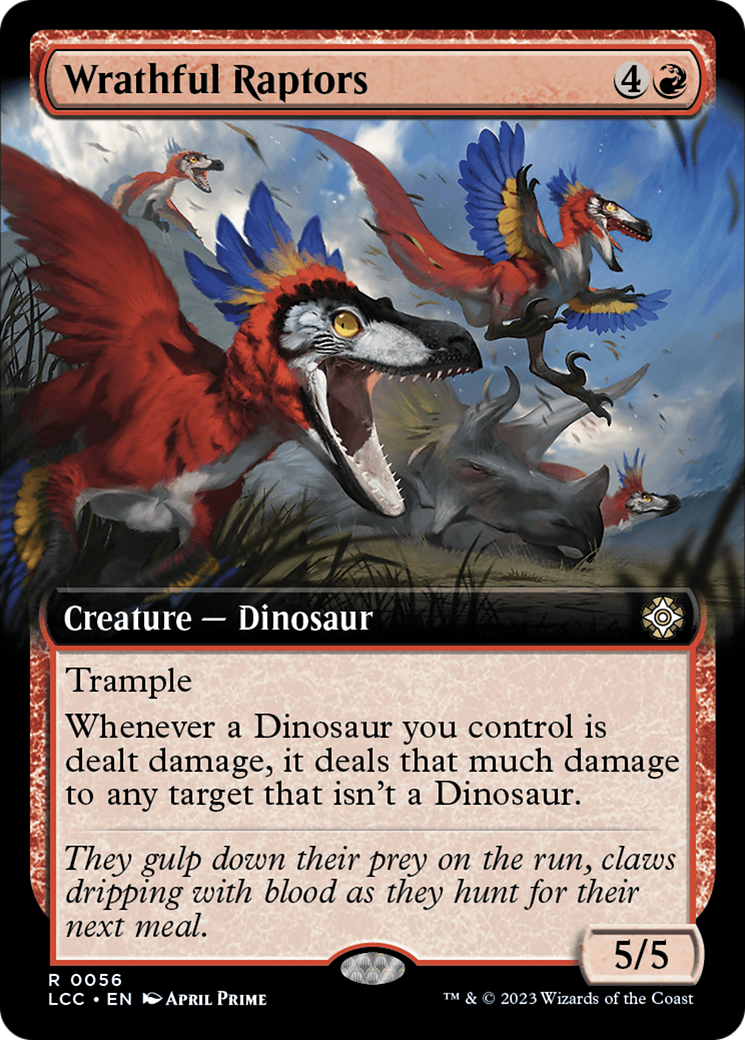 Wrathful Raptors (Extended Art) [The Lost Caverns of Ixalan Commander] - Destination Retro