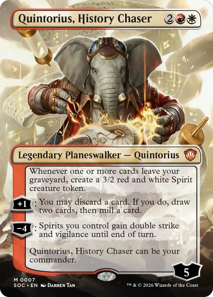 Quintorius, History Chaser (Borderless) [Secrets of Strixhaven Commander] - Destination Retro