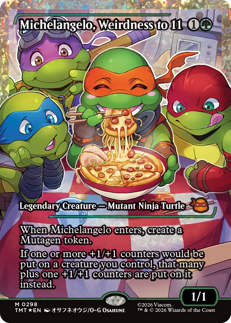 Michelangelo, Weirdness to 11 (Showcase) (Fracture Foil) [Teenage Mutant Ninja Turtles] - Destination Retro