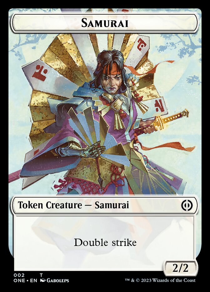 Rebel // Samurai Double-Sided Token [Phyrexia: All Will Be One Tokens] - Destination Retro