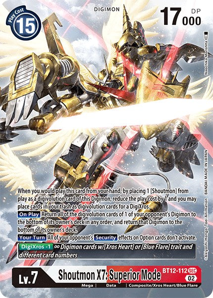 Shoutmon X7: Superior Mode [BT12-112] (Alternate Art) [Across Time] - Destination Retro