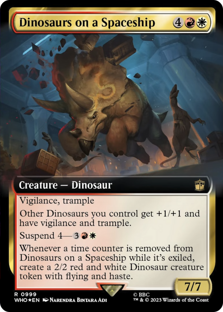 Dinosaurs on a Spaceship (Extended Art) (Surge Foil) [Doctor Who] - Destination Retro