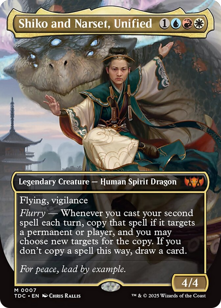 Shiko and Narset, Unified (Borderless) [Tarkir: Dragonstorm Commander] - Destination Retro