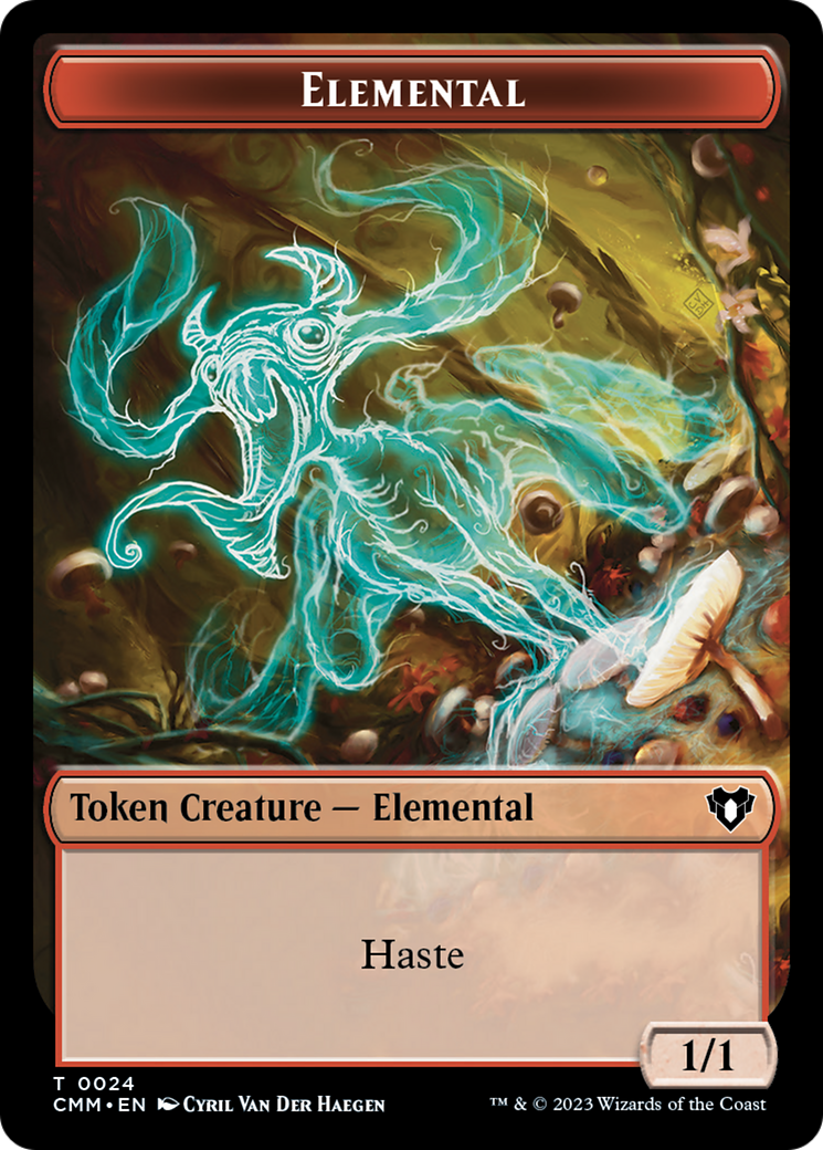 Elemental (0024) // Dwarf Berserker Double-Sided Token [Commander Masters Tokens] - Destination Retro