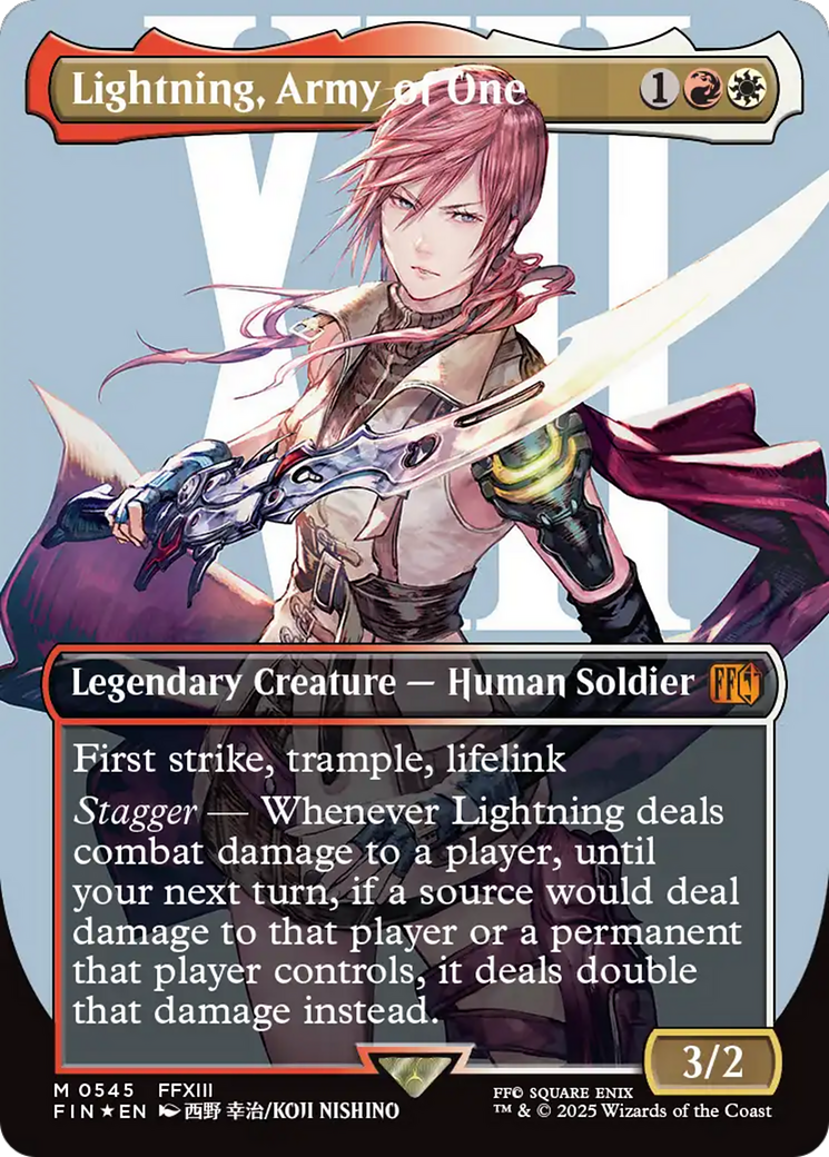 Lightning, Army of One (Borderless) (Surge Foil) [FINAL FANTASY] - Destination Retro