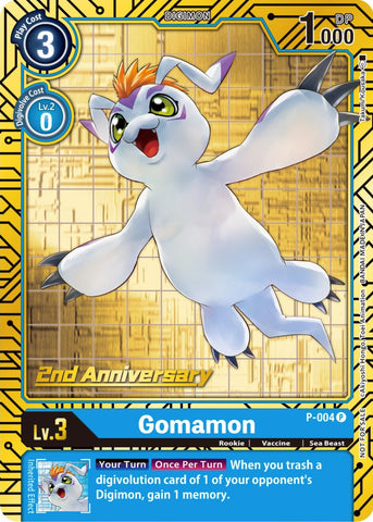 Gomamon [P-004] (2nd Anniversary Card Set) [Promotional Cards] - Destination Retro