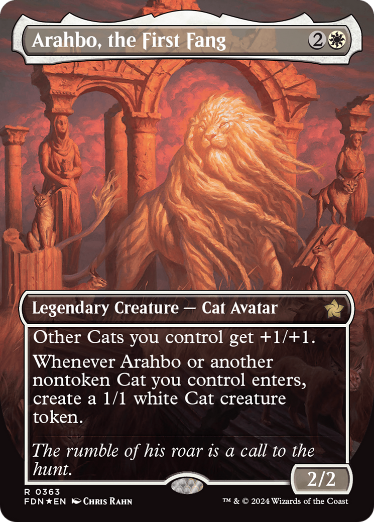 Arahbo, the First Fang (Borderless) (Mana Foil) [Foundations] - Destination Retro