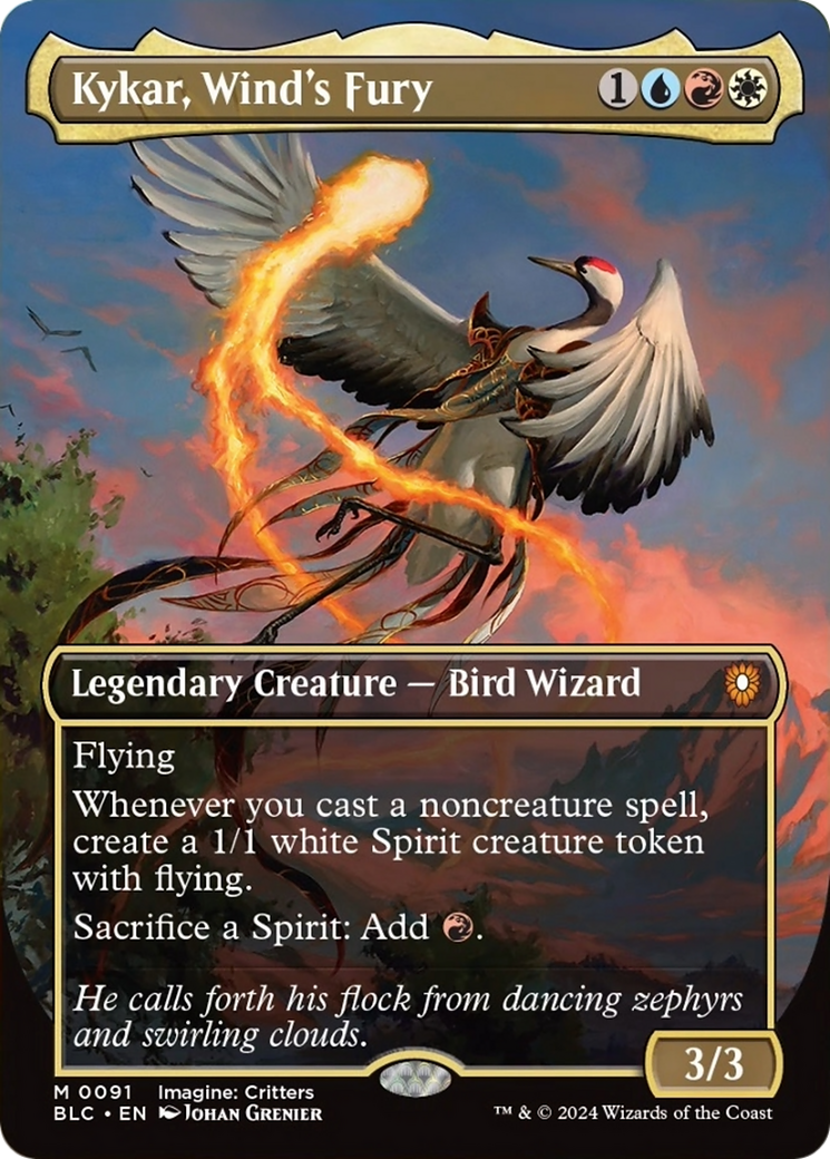 Kykar, Wind's Fury (Borderless) [Bloomburrow Commander] - Destination Retro