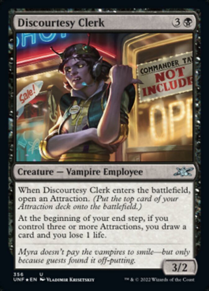 Discourtesy Clerk (Galaxy Foil) [Unfinity] - Destination Retro