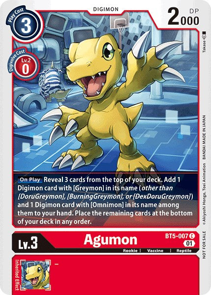Agumon [BT5-007] (Tamer Party Vol. 4 Promo) [Battle of Omni] - Destination Retro