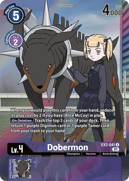 Dobermon [EX2-041] (Alternate Art) [Digital Hazard] - Destination Retro