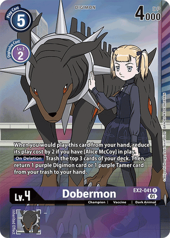 Dobermon [EX2-041] (Alternate Art) [Digital Hazard] - Destination Retro