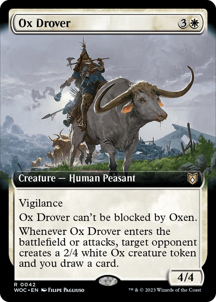 Ox Drover (Extended Art) [Wilds of Eldraine Commander] - Destination Retro