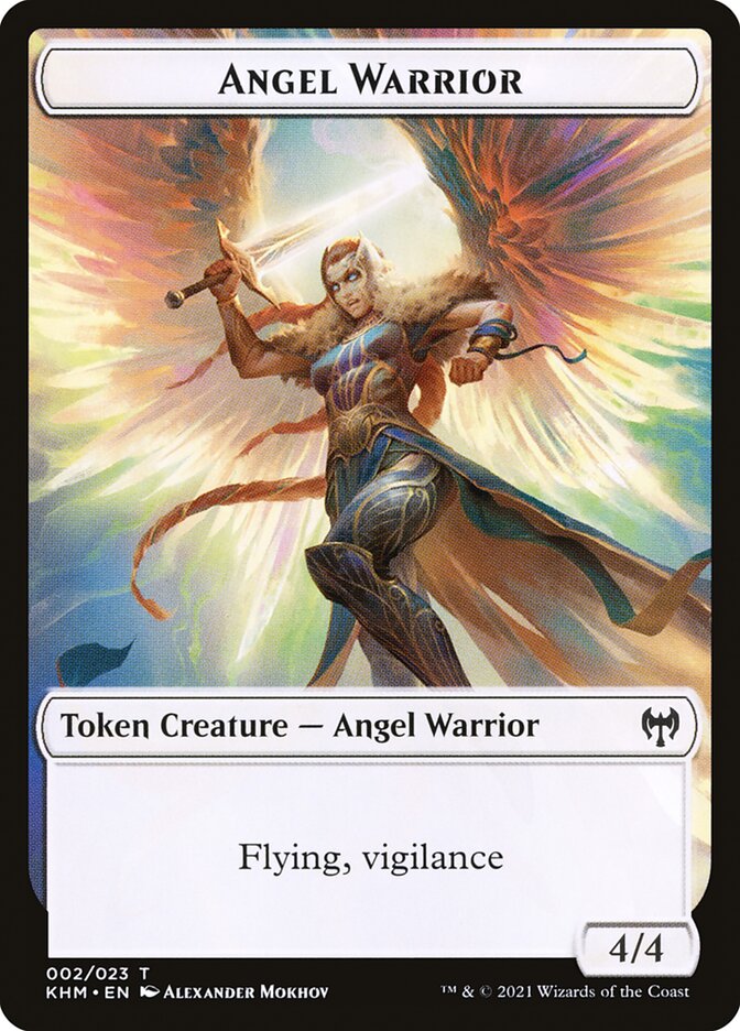 Human Warrior // Angel Warrior Double-Sided Token [Kaldheim Tokens] - Destination Retro