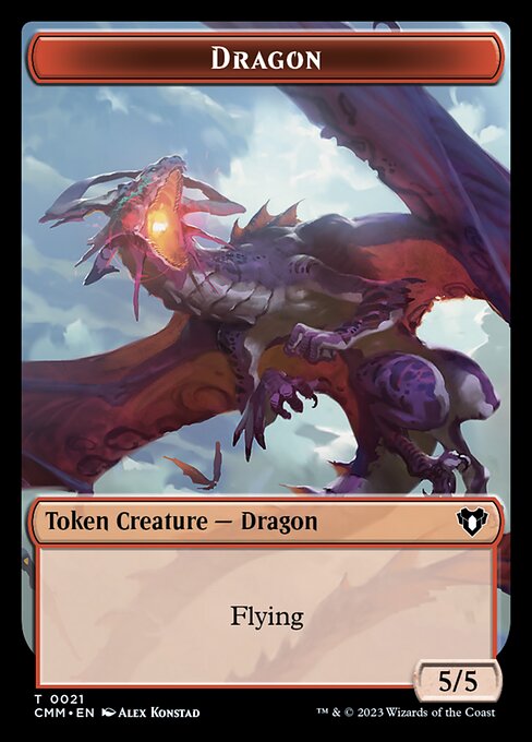 Human Soldier // Dragon (0021) Double-Sided Token [Commander Masters Tokens] - Destination Retro