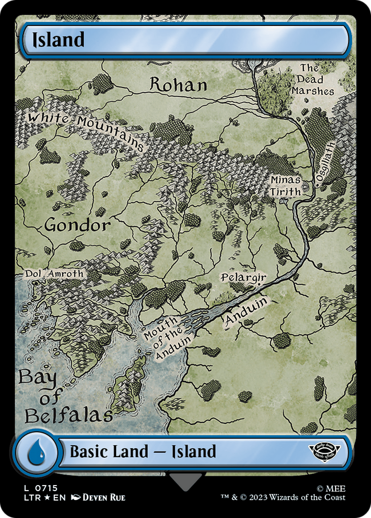 Island (0715) (Surge Foil) [The Lord of the Rings: Tales of Middle-Earth] - Destination Retro