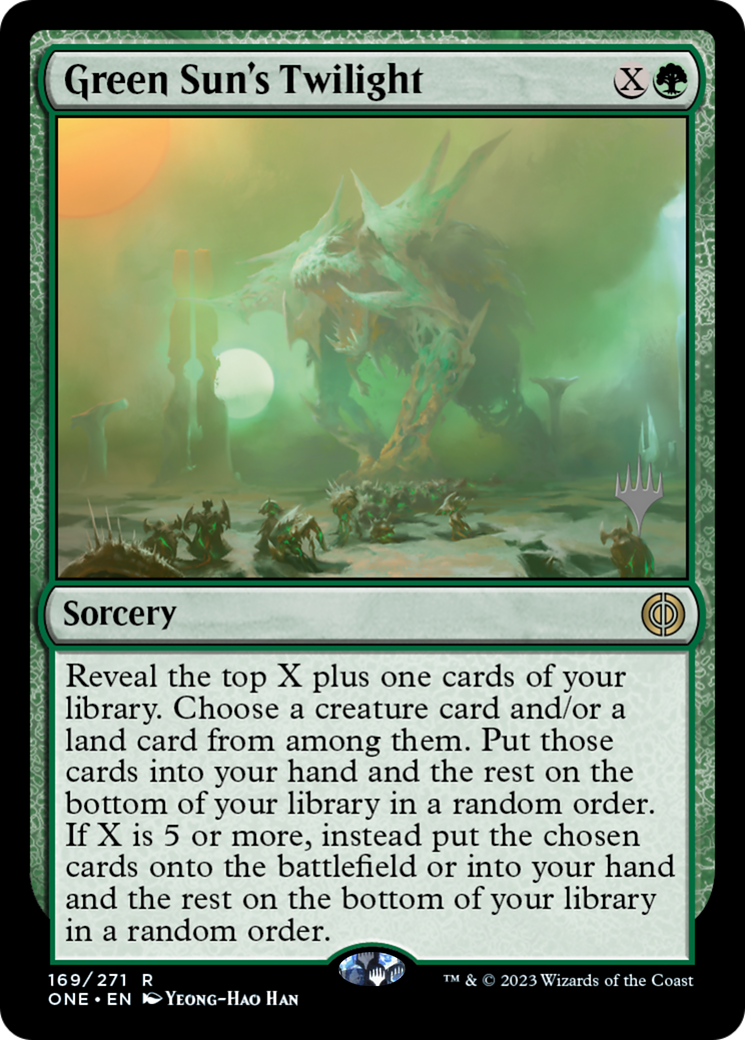 Green Sun's Twilight (Promo Pack) [Phyrexia: All Will Be One Promos] - Destination Retro