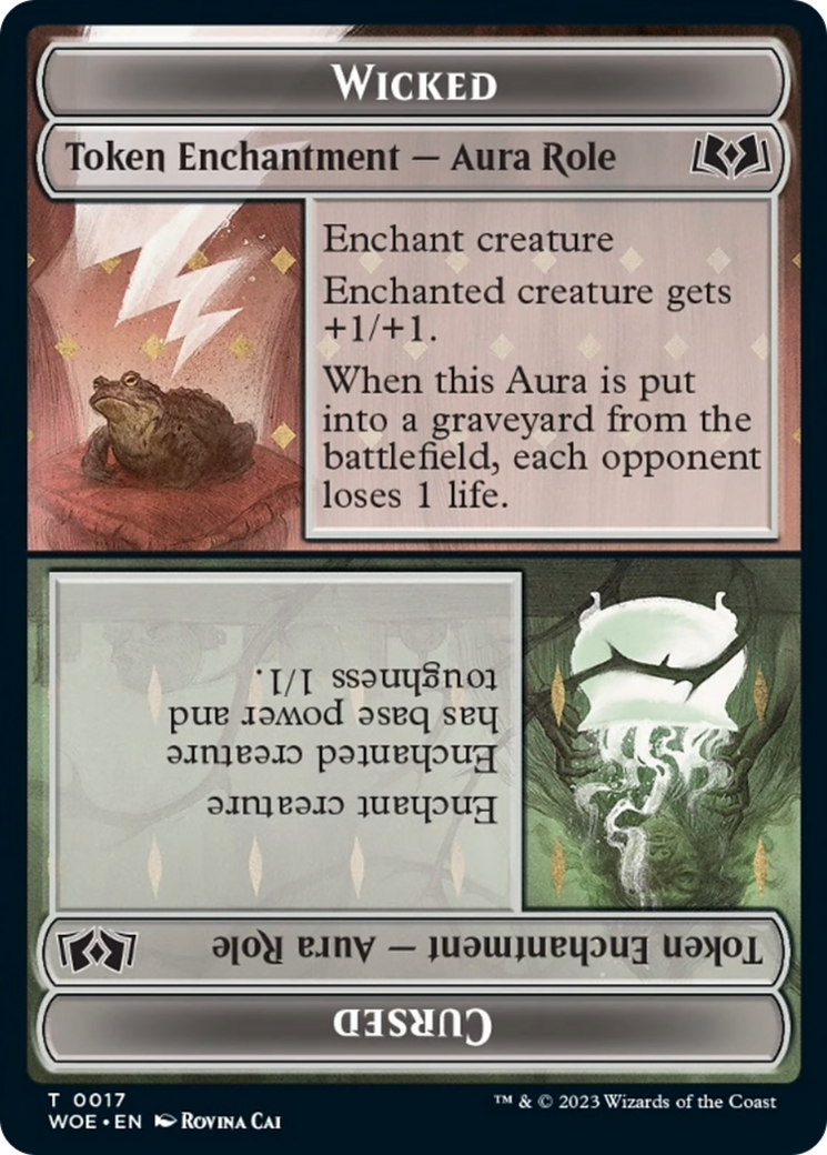 Wicked Role / Cursed Role // Emblem - On An Adventure Double-Sided Token [Wilds of Eldraine Tokens] - Destination Retro