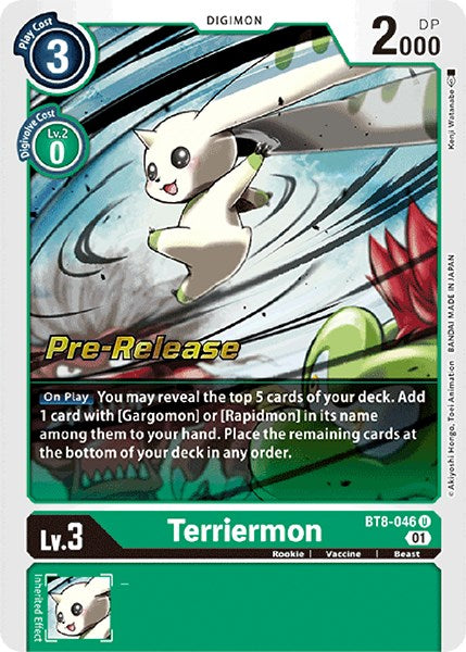 Terriermon [BT8-046] [New Awakening Pre-Release Cards] - Destination Retro