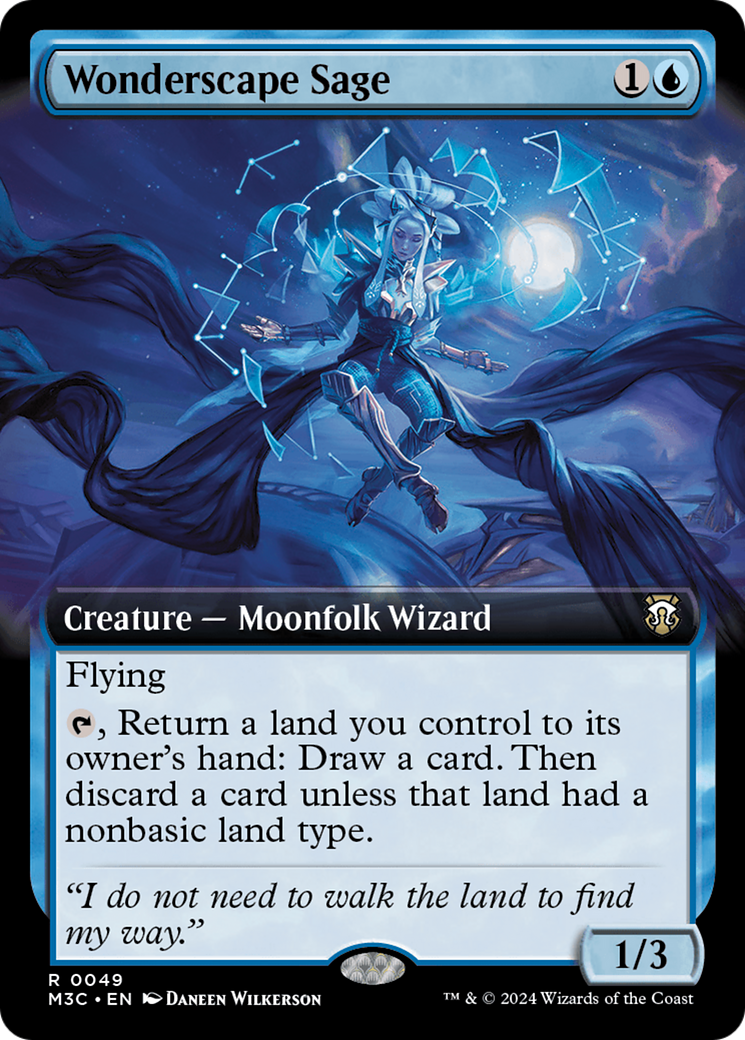 Wonderscape Sage (Extended Art) (Ripple Foil) [Modern Horizons 3 Commander] - Destination Retro