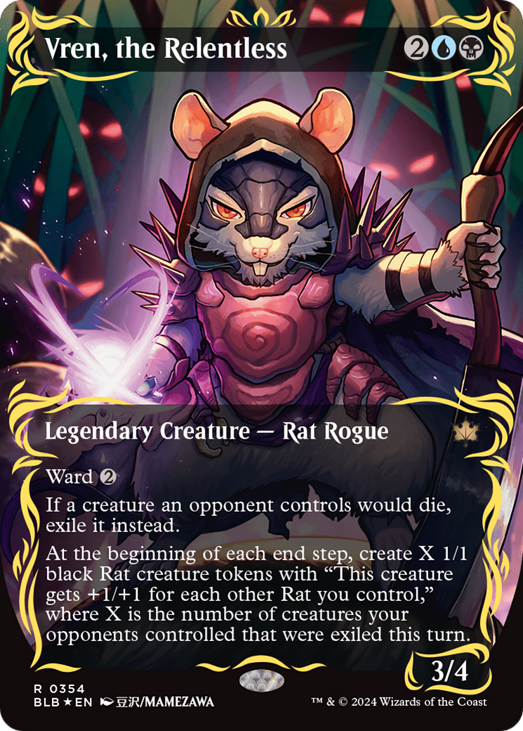 Vren, the Relentless (Borderless) (Raised Foil) [Bloomburrow] - Destination Retro