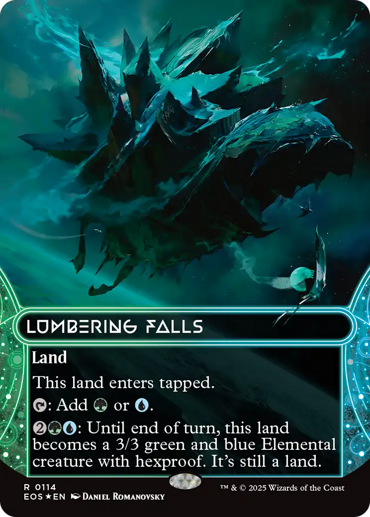 Lumbering Falls (0114) (Borderless) (Galaxy Foil) [Edge of Eternities: Stellar Sights] - Destination Retro