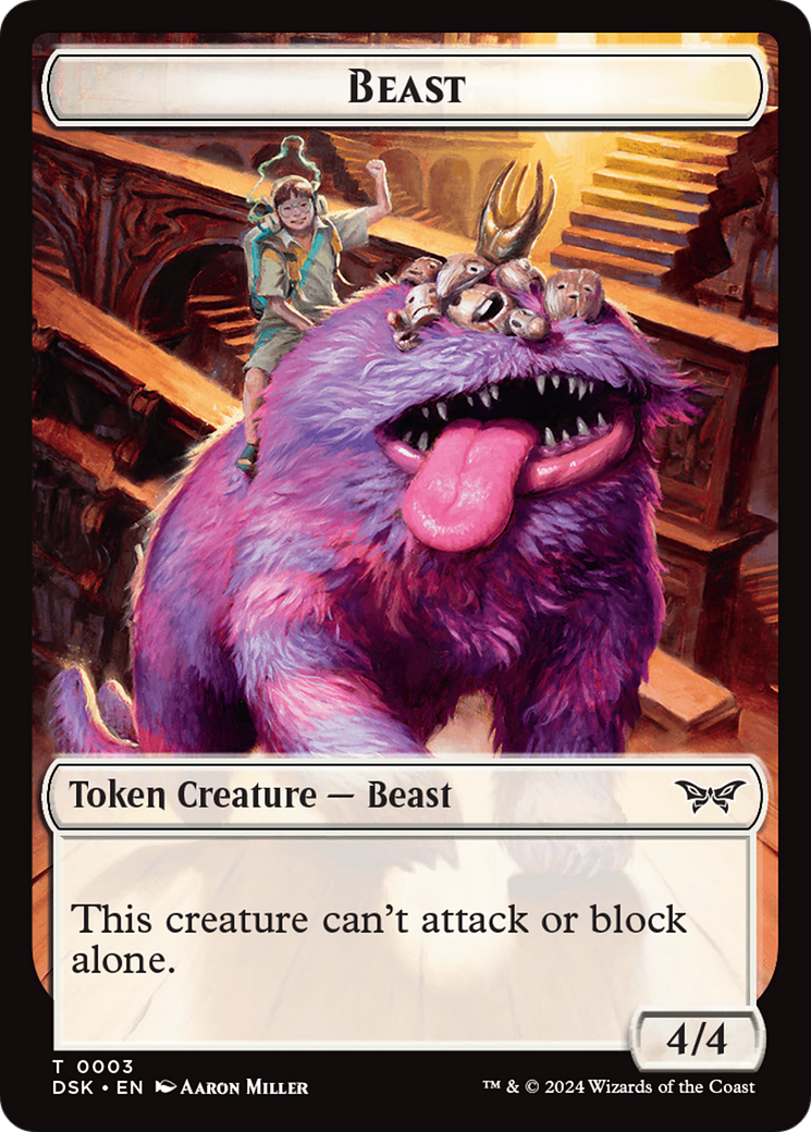 Beast // Manifest Double-Sided Token [Duskmourn: House of Horror Tokens] - Destination Retro