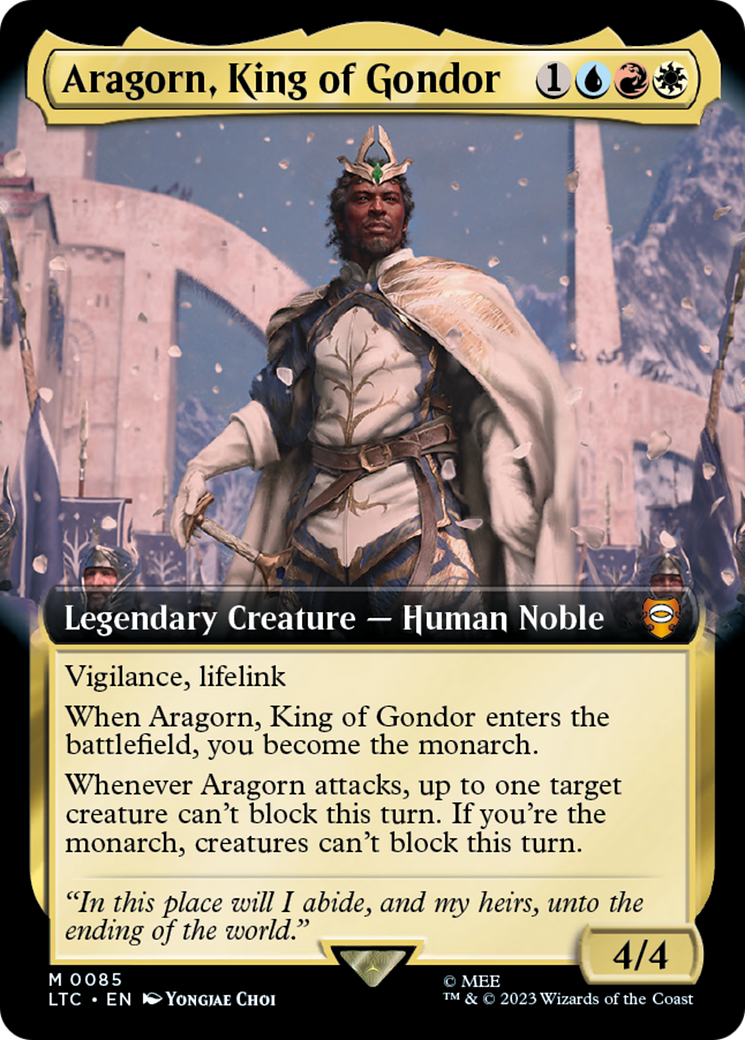 Aragorn, King of Gondor (Extended Art) [The Lord of the Rings: Tales of Middle-Earth Commander] - Destination Retro