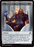 Robot // Emblem - Tezzeret, Cruel Captain Double-Sided Token [Edge of Eternities Tokens] - Destination Retro