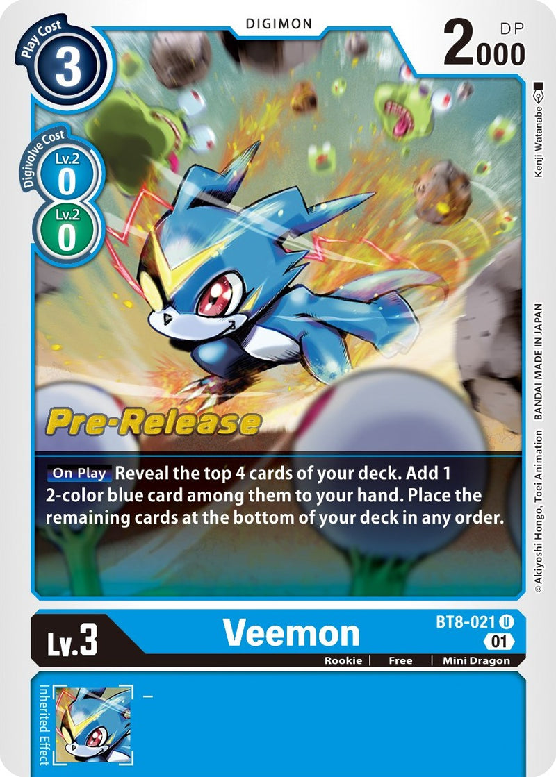 Veemon [BT8-021] [New Awakening Pre-Release Cards] - Destination Retro