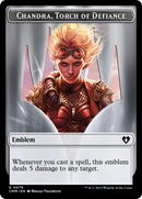Chandra, Torch of Defiance Emblem // Wizard Double-Sided Token [Commander Masters Tokens] - Destination Retro