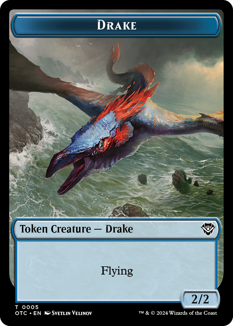 Drake // Soldier (0026) Double-Sided Token [Outlaws of Thunder Junction Commander Tokens] - Destination Retro