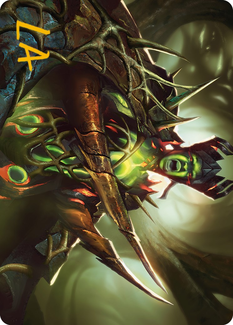 Maze's Mantle Art Card (Gold-Stamped Signature) [Phyrexia: All Will Be One Art Series] - Destination Retro
