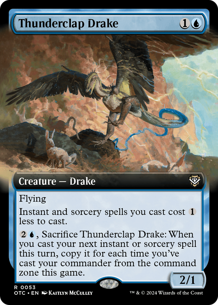 Thunderclap Drake (Extended Art) [Outlaws of Thunder Junction Commander] - Destination Retro