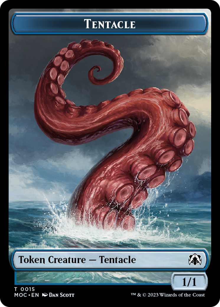 Tentacle // Human (26) Double-Sided Token [March of the Machine Commander Tokens] - Destination Retro