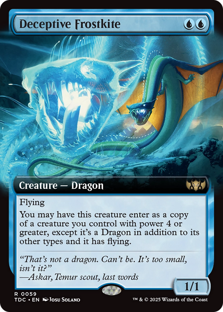 Deceptive Frostkite (Extended Art) [Tarkir: Dragonstorm Commander] - Destination Retro